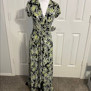 Michael Kors Black and Green High Low Dress